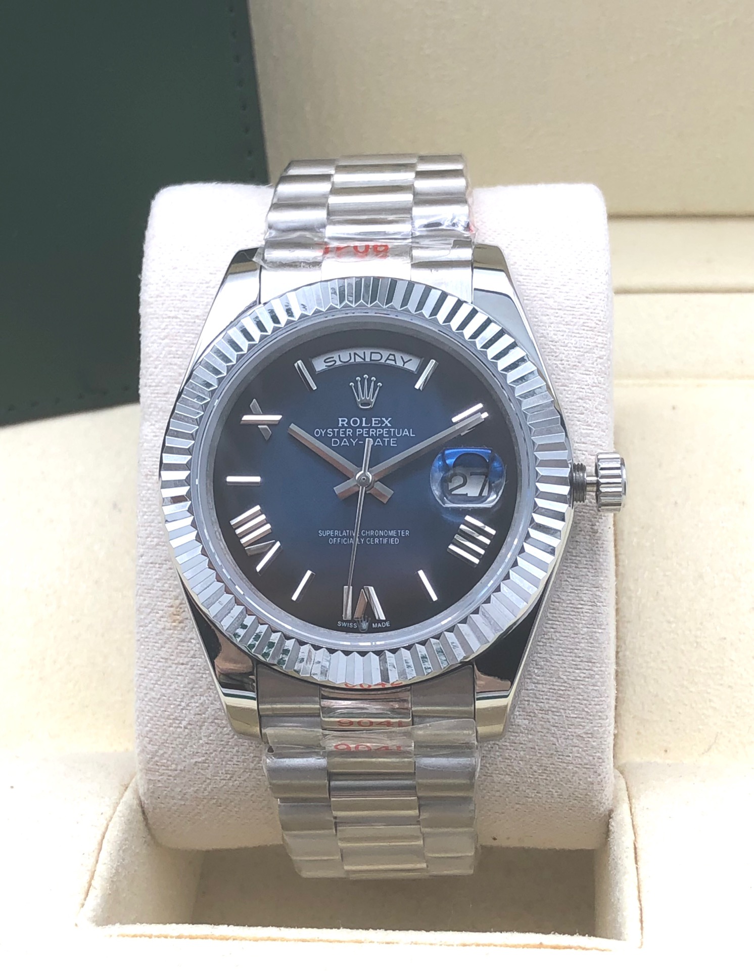 Rolex Daydate Blue Dial Automatic – 40mm -Replica Watches