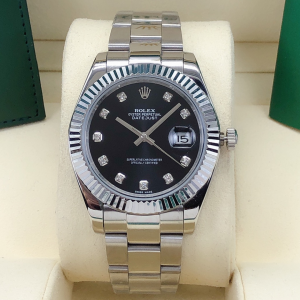 Rolex Datejust Black Dial Automatic- 40mm -Replica Watches