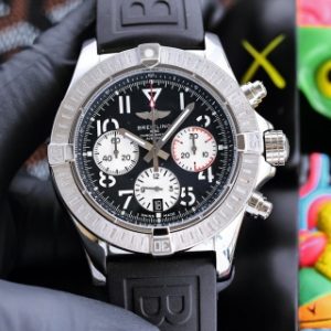 Breitling Avenger Black strap, Chronograph Quartz 43mm -Replica watches