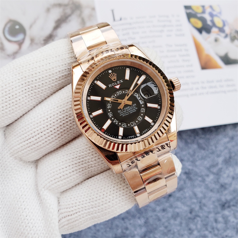 Rolex Skydeweller Rose Gold Automatic - 42mm Replica Watches