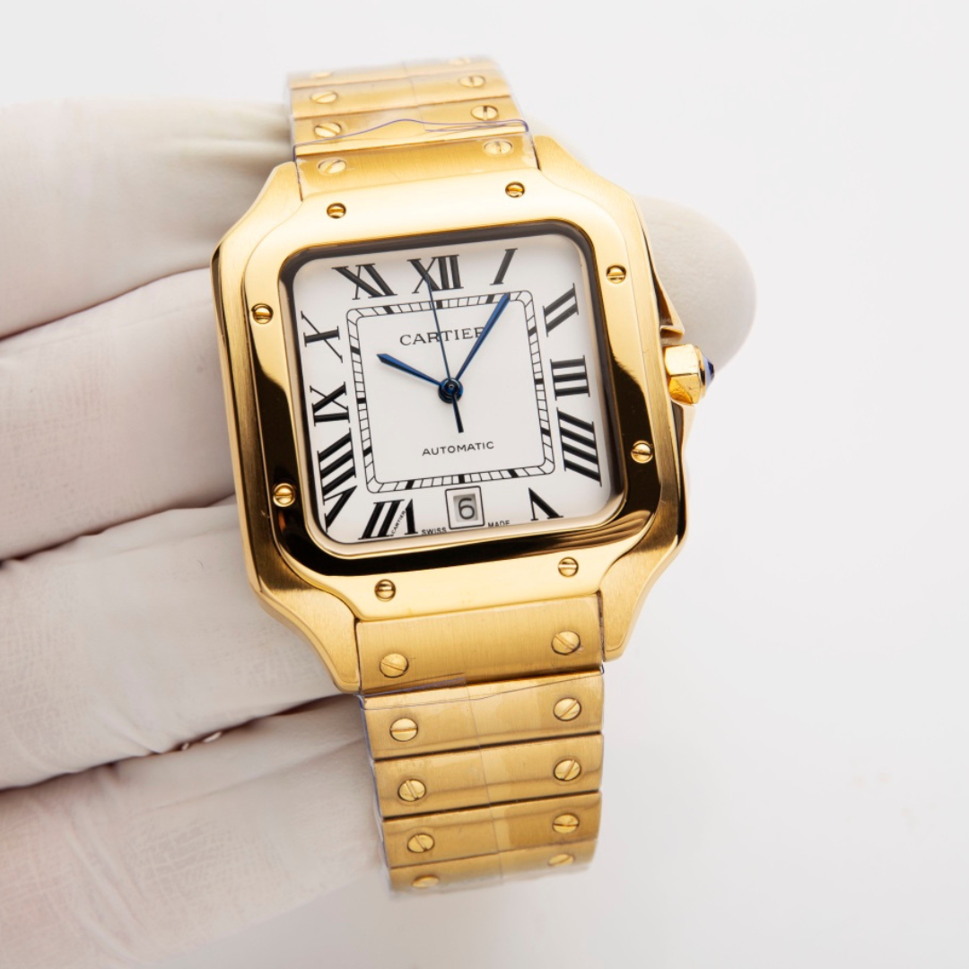 Cartier Santos Gold Strap Automatic Movement - 40mm Replica watches