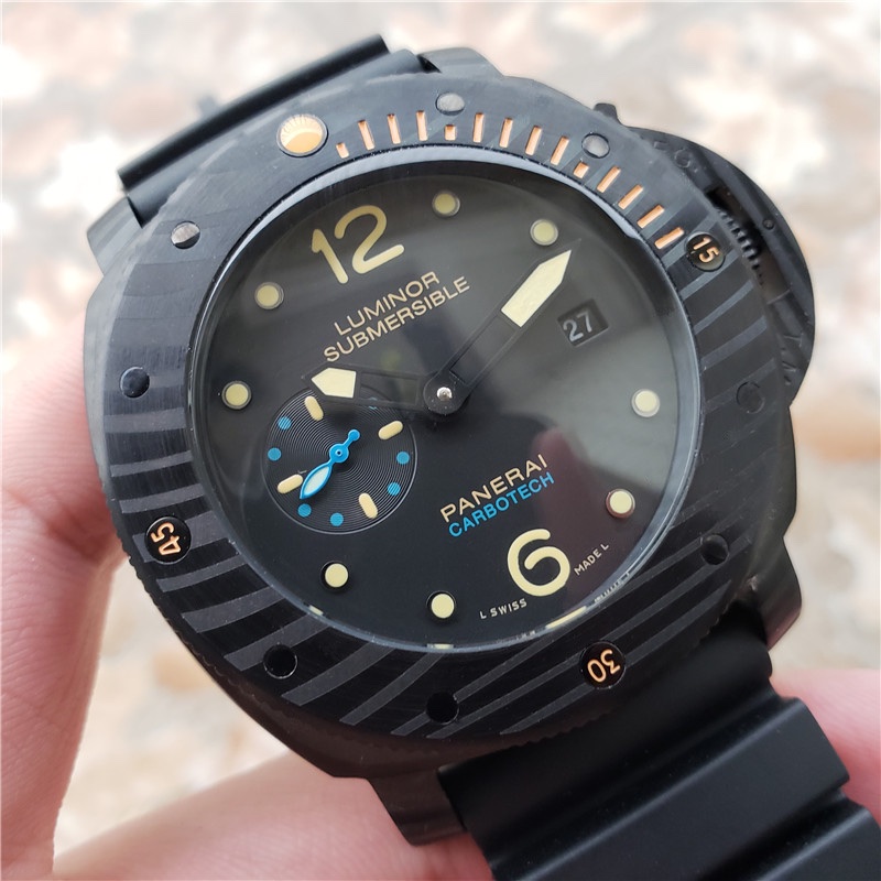 Panerai Luminor Submersible Carbotech/ Automatic Movement/ Amazing Panerai luxury watch for men’s -Replica watches