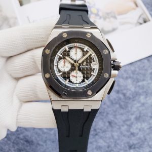 AP Audemars Piguet Black Rubber Strap/ AP Chronograph - 44mm -Replica watches