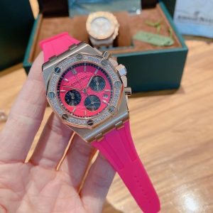 AP Audemars Piguet Pink Rubber Strap Ladies / AP Chronograph - 42mm -Replica watches