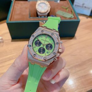 AP Audemars Piguet Green Rubber Strap Ladies / AP Chronograph - 42mm -Replica watches