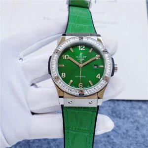 Hublot Geneva Big Bang Green Leather Strap Iced For Automatic Movement - 42mm -Replica watches