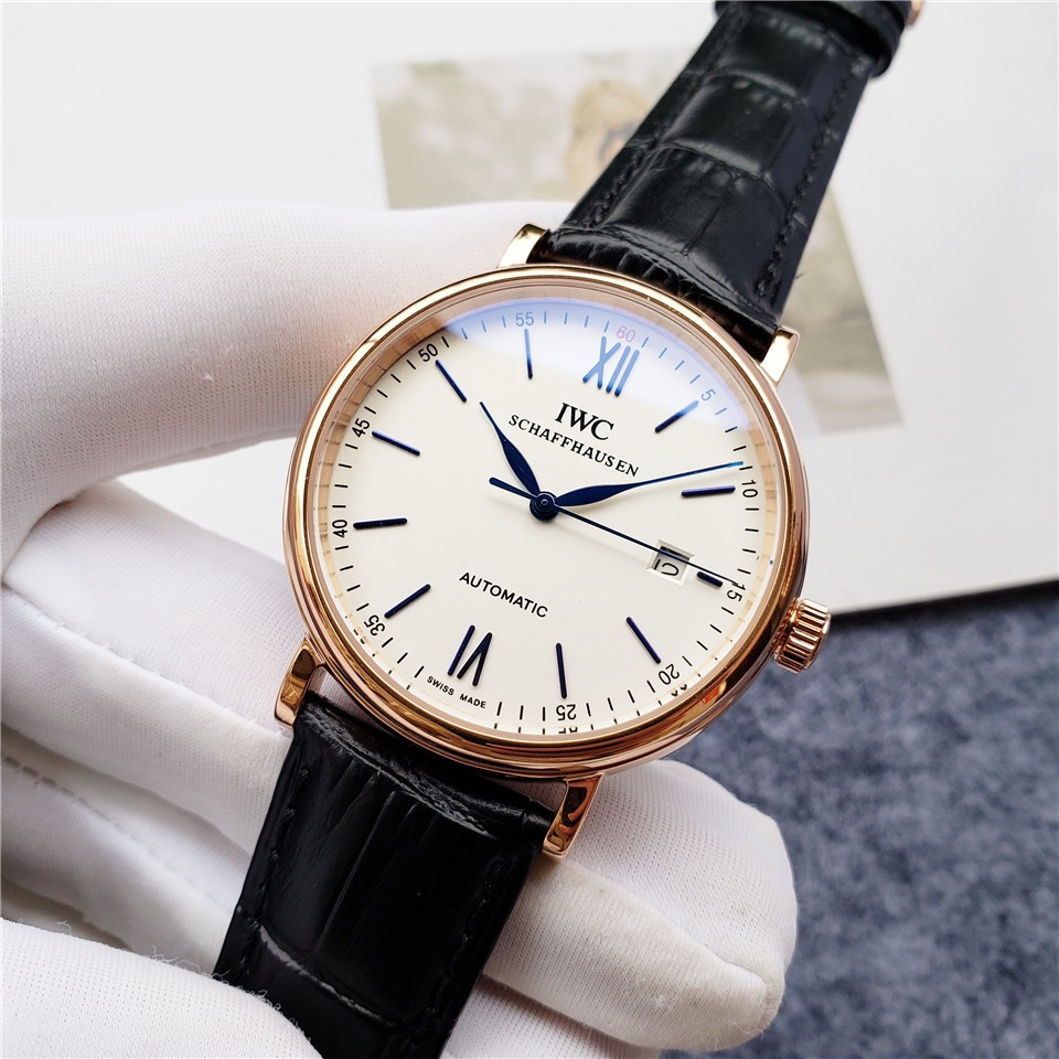 IWC Schaffhausen Automatic Leather strap- 39mm -Replica watches
