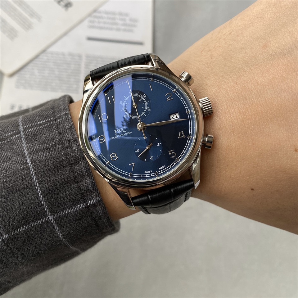 IWC Schaffhausen Chronograph Leather strap -Replica watches
