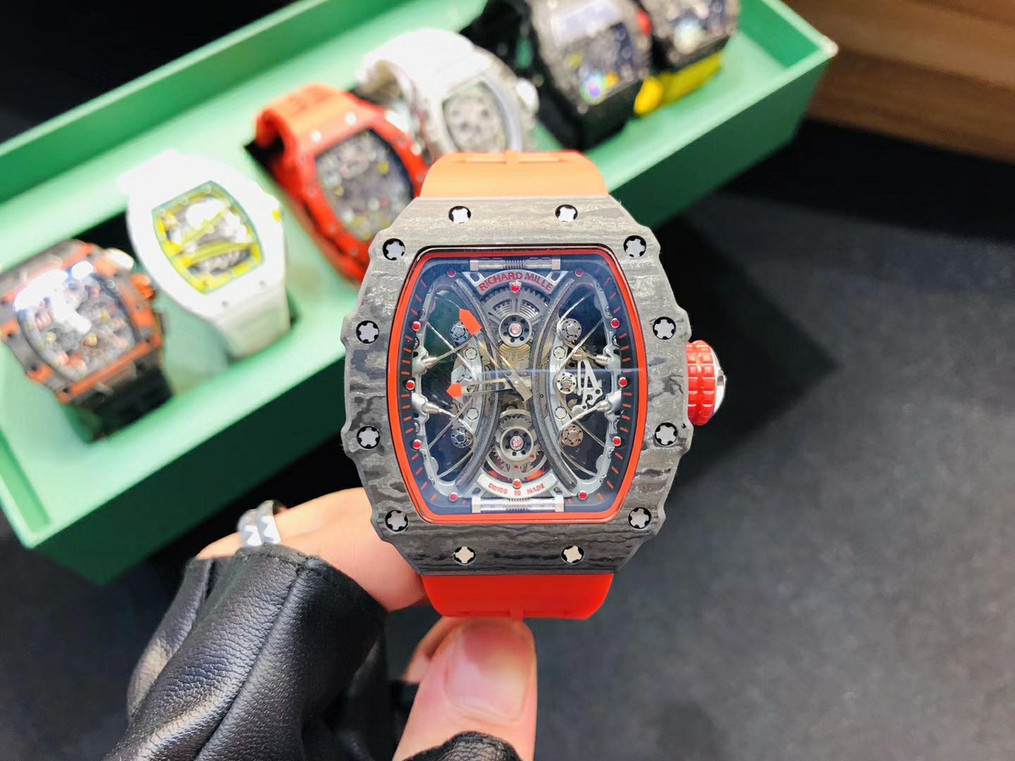 Richard Millie Automatic Movement Red Rubber strap RM -Replica watches