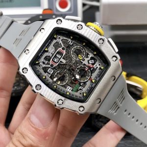 Richard Millie Automatic Movement Chronograph Grey Rubber strap RM -Replica watches